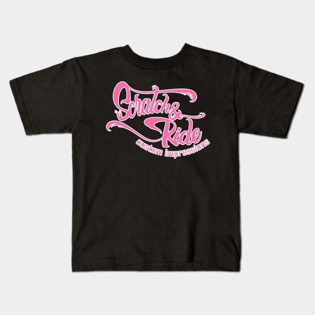 Scratch & Ride Brand (Pink Logo) Kids T-Shirt by Scratch&Ride